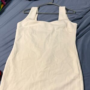Elegant White Sleeveless Dress by Forever 21 size large 17 in armpit to armpit